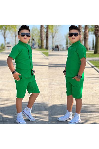KOKOŞ BEBEK Men's Suit with Linen Shorts (1 Size Can Be Chosen Larger)