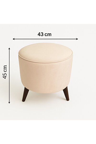 A5 HOME Yuvarlak Puf Uzanma Koltuğu Makyaj Koltuğu Krem