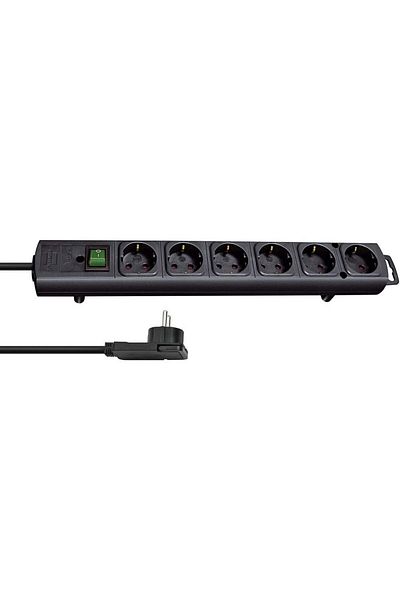 STOREMAX Sellbuystore Comfort-Line Plus 6-Way Multi-Socket (Flat Plug, Switch, 2 m Cable and Extra Ge