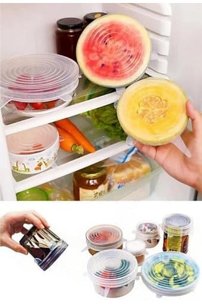 STOREMAX 6 Size Food Protector Silicone Cover Set - Flexible and Reusable Storage Covers Star B