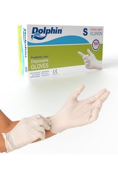 STOREMAX Sellbuystore White Latex Gloves Powdered S 100 Pieces 1053513