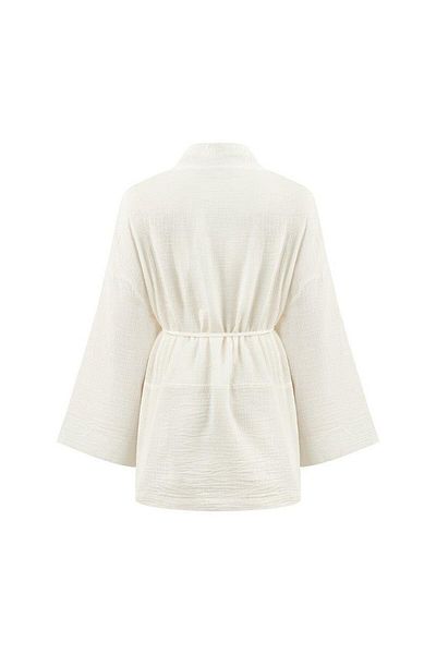 praye Pocketed Muslin Kimono Ecru