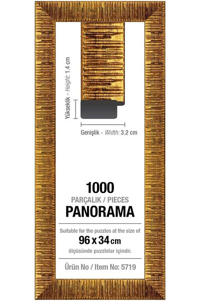 STOREMAX Glpzr Puzzle Frame 1000 Pieces Panorama Golden 96 X 34 Cm, 30 Mm, Puzzle Frame Trendybu