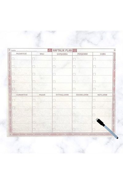 STOREMAX Muartshop Weekly Planner with Transparent Self-Adhesive Pen 40Cm-50Cm 871301