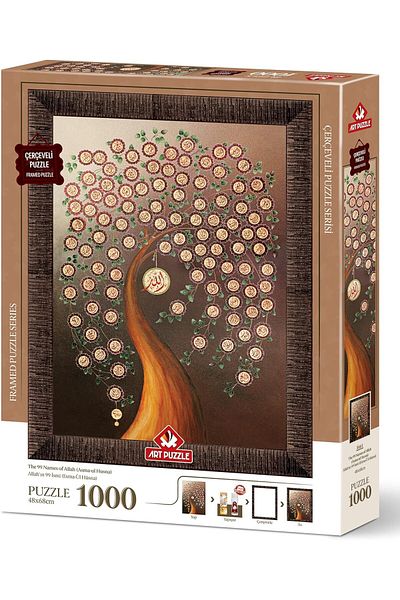 STOREMAX Bystoreby Puzzle 99 Names of Allah (Esma-Ül Hüsna) 1000 Piece Framed Puzzle Newdesing 64626