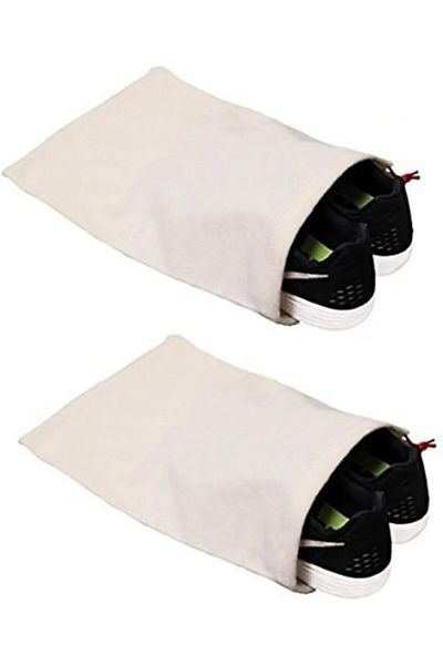 STOREMAX Drawstring Raw Cloth Shoe Bag 30X40 Cm. 2 Pieces (Unprinted)