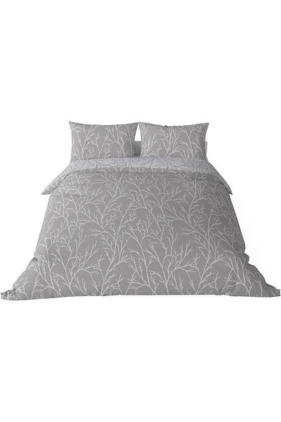 STOREMAX Muartshop King Size Satin Duvet Cover Set Gray 871301