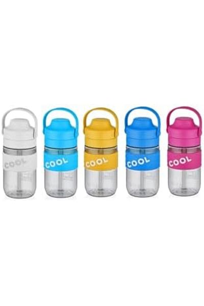 STOREMAX Sellbuystore 550ml Cool Silicone Body Soft Children's Water Bottle with Straw (Light Blue) 1053513