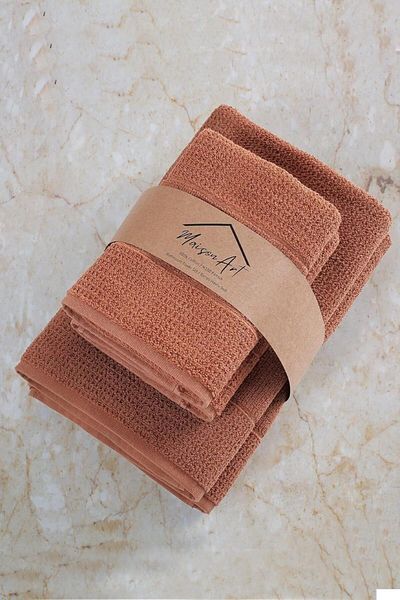 STOREMAX Network Textile Royal |   50X90-70X140 cm 4-Piece Bathroom Towel Set, 100% Cotton Towel Set Tile Ar