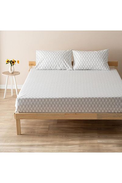 STOREMAX Muartshop. |   Mix & Match |   Limoges, France | 100% Cotton Double Bed Sheet Set White 871301