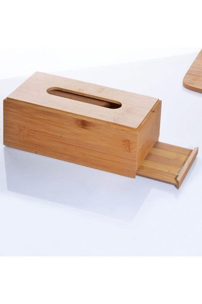 STOREMAX Bystoreby Land of Bamboo Decorative Z Paper Napkin Holder & Rectangular Z Tissue Box Bamboo Newdesing
