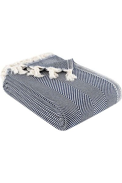 STOREMAX Srhtds Cotton Sofa Cover Patterned 200X230 cm Sofa Sofa Bed Buldan Bezi Navy Blue Desing