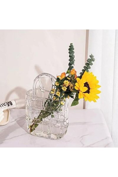 STOREMAX MUARTSHOP STUDIO Διακοσμητικό Γυάλινο Βάζο σε σχήμα τσάντας BUBBLE GB002-TR 871301