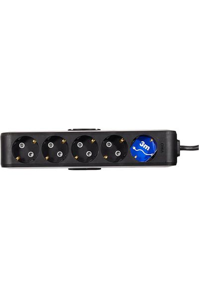 STOREMAX Bystoreby Multi-Let Black Five Socket Grounded Wired Child Proof 3 Mt Newdesing 646268