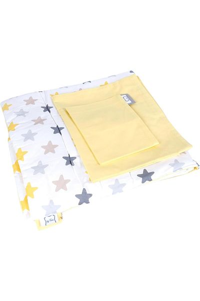 yenibagshop Handmade Star Patterned Quilt, Sheet and Pillow Triple Set