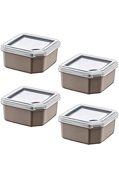 MCreative Smartware 4-Piece Q-Box Storage Container Terra 350 ml - Beige, Multi-Purpose Storage Container
