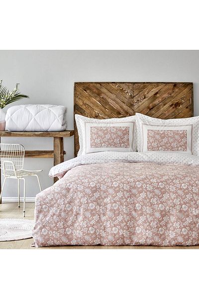 STOREMAX Bystoreby Home Celerina Pink Double Duvet Cover Set (Fitted) Newdesing 646268