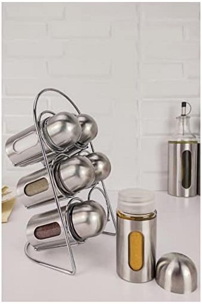 STOREMAX Ntwork Set of 6 Metal Spice Rack with Stand – Cam-433 Art 1087243