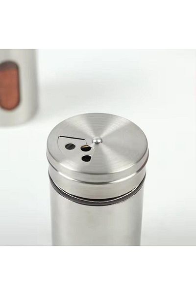 STOREMAX Home Set of 2 Adjustable Metal Body Glass Salt and Pepper Shakers - Stylish and Durable