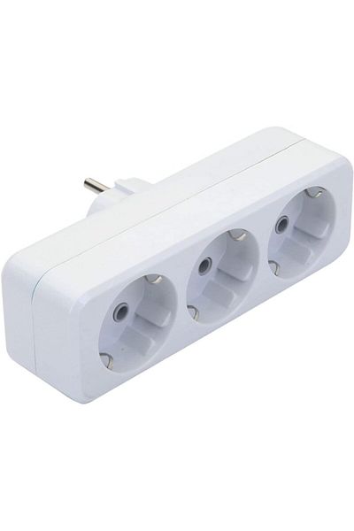 STOREMAX Bystoreby Chermik 104-03 Lale Golyat Wireless 3-Way Grounded Triple Socket Multiplier White 1410