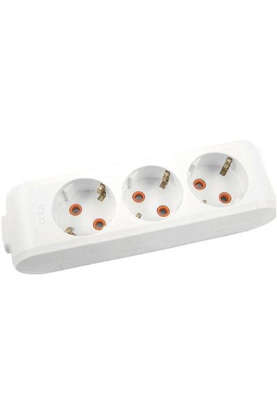 STOREMAX Svticaret Multi-Let Triple Socket Grounded Child Proofed Terminal Block-White (Wireless) Mhm 1053513