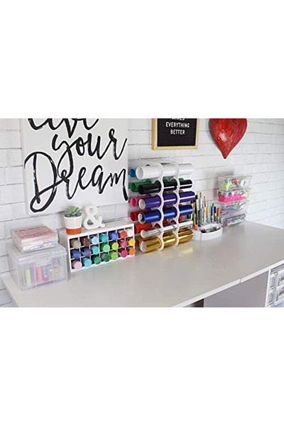 STOREMAX Bystoreby 6864as Vinyl Storage Rack with 12 Vinyl Rolls, White Stores Newdesing 646268