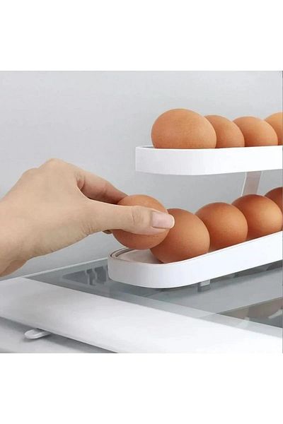 STOREMAX Bystoreby Wholesale Practical Refrigerator Egg Stand 2 Tiers Shelf Fridge Organizer Newdesing 64626