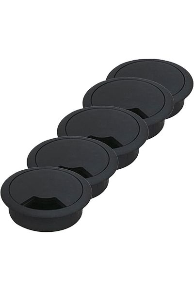 STOREMAX Bystoreby Table Top Cable Duct Hole Cover Black Desk Cover 6 cm (5 Pcs) Newdesing 646