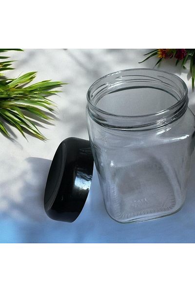 STOREMAX Acelya 720 Cc Glass Jar – Black Lid, Stylish and Leakproof Design, Canning, Pickling and Food