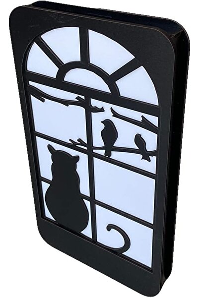 STOREMAX Sersashop Led Lighted Cat Patterned Wooden Decor 266450