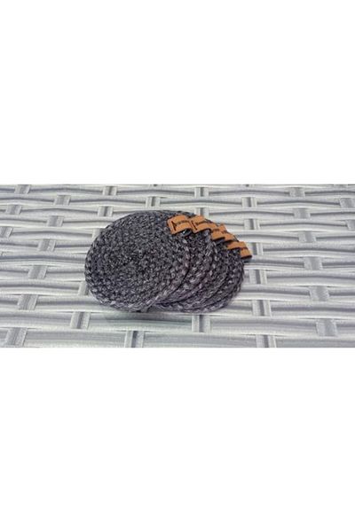STOREMAX Decorative 4 Pcs Wicker Coasters Tea Coffee Cup Coasters Anthracite 871301