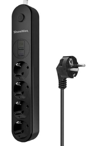 MCreative Showmax Series Sh-2546 4-Way 2m 10A 2500W 2Xusb 1Xtype-C Thermal Current Protected Socket