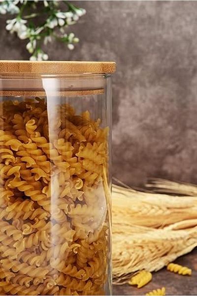 STOREMAX Bystoreby 43463 Bamboo Wooden Lid Glass Jar, Transparent, 1.48 Liter Newdesing 646268