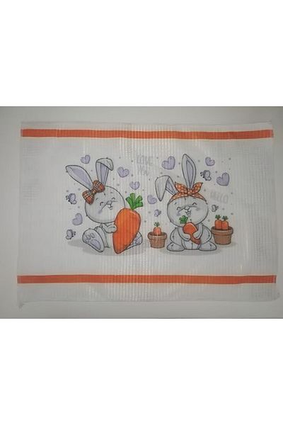 STOREMAX Muartshop Feeding Cover Colorful Patterned Carrot and Cute Rabbit Themed Feeding Cloth 30X45Cm