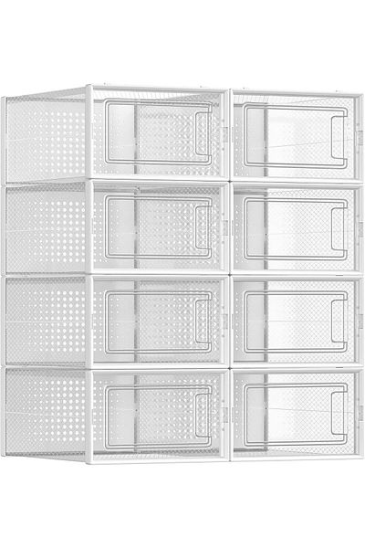 STOREMAX Bystoreby Shoe Boxes, 8-Pack Shoe Carton, Foldable and Stackable, 44 Numa