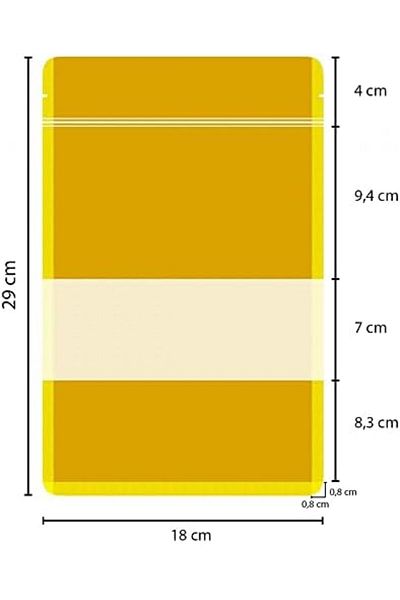 STOREMAX Windowed Paper Doypack (18X29) 50 Pieces |   Suitable for Contact with Food |   Easy Opening Lid with Lock
