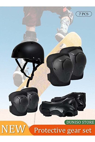 Generic خوذة DUNISO للأطفال قابلة للتعديل للأعمار من 3 إلى 8 سنوات مع مجموعة معدات الحماية