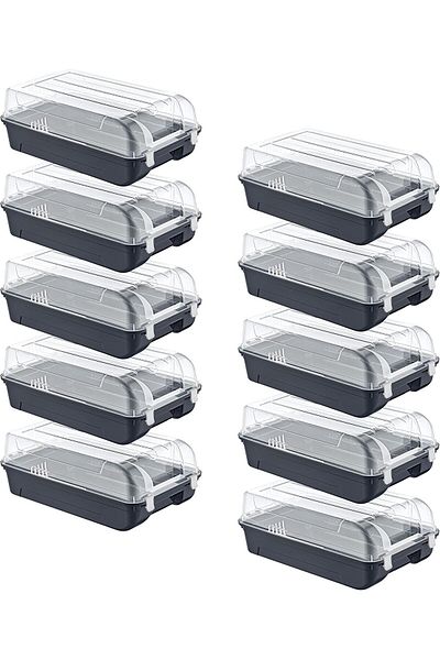 STOREMAX Sellbuystore Set of 10 Men's Anthracite Shoe Box 1053513