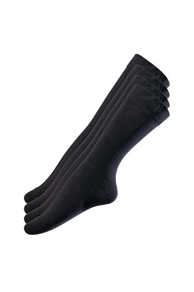Generic DUNISO 2 Pairs Of Men's Business Socks, Mid Length Socks, High Quality Cotton Black Round Neck Socks