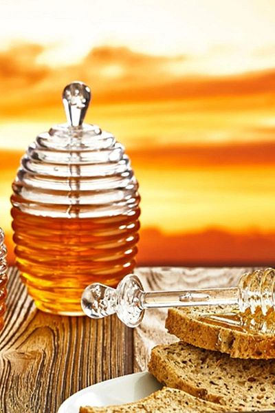 STOREMAX Bystoreby Kitchen Hive Shaped Acrylic Honey Jar Transparent Newdesing 646268