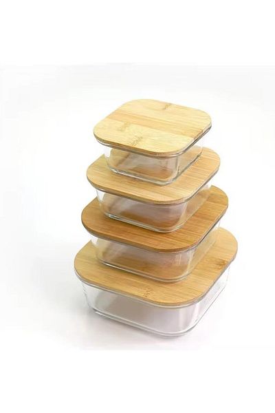 STOREMAX Ysstorex Vacuum Glass Storage Container Set with Bamboo Lids – Round, Square and Rectangular Food Storage