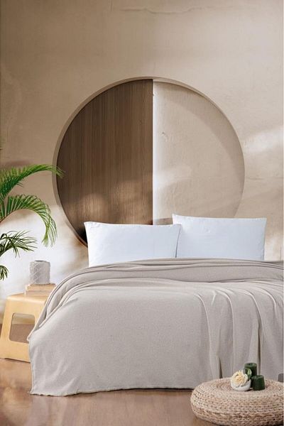 STOREMAX Muartshop Macar Double Pique Cotton Bedspread 220X230 Beige 871301