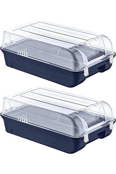STOREMAX Ntwork Set of 2 Men's Navy Blue Shoes Box Art 1087243