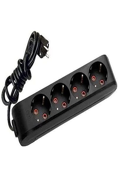STOREMAX Svticaret Multi-Let Black Quadruple Socket Wired Child Proof 2 Mt Mhm 1053513