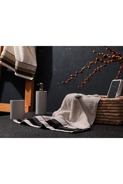 STOREMAX Bystoreby Sty Utica Cloth Bordered Gray Towel 50X90 Newdesing 646268