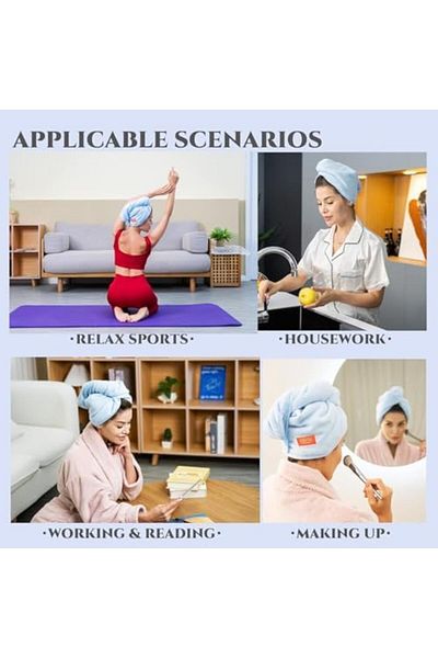 STOREMAX Lvnmblya 2 Pieces Hair Towel Bonnet Wrap - Denizli Towel - Extra Absorbent - Mixed Color Shop