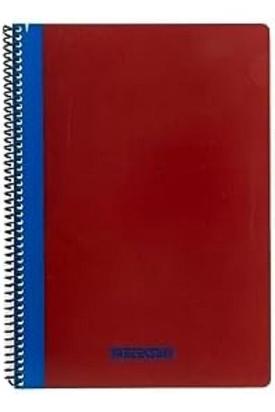 STOREMAX Muartshop Pruva Office Series, A4 120 Sheets Checkered Cardboard Cover Pet Spiral Notebook, Red 8