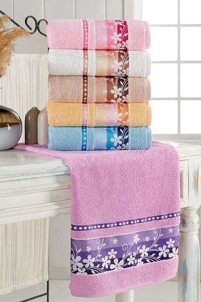 STOREMAX Lvnmblya 6-Piece 50X90 cm Hand & Face Towel Set 100% Cotton Shop Deesing 224120