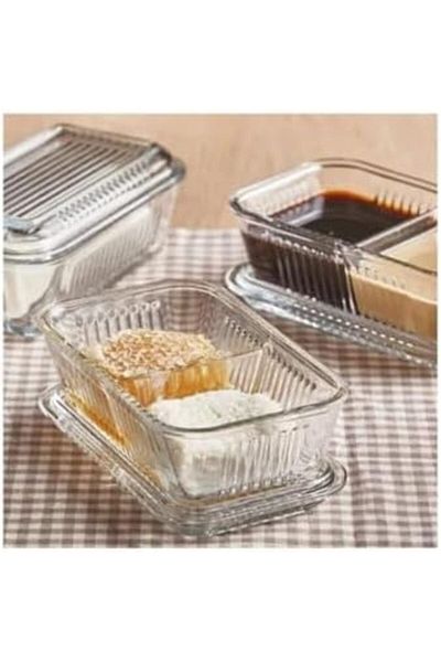 STOREMAX Bystoreby Frigo Studio 2 Compartment Glass Storage Container Newdesing 646268