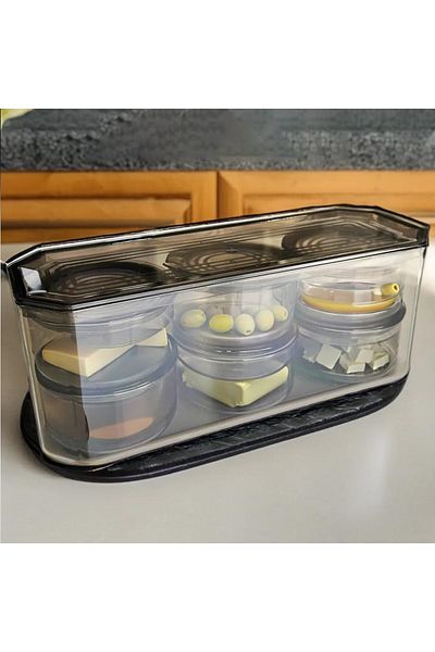 STOREMAX Bystoreby 7 Piece Breakfast Set with Crystal Storage Box and Vacuum Lid |   7-Piece Breakfast Set Ant